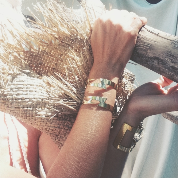 Solid brass cuff bracelet boho lightning bracelet… - Picture 3 of 3